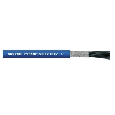 Cable ÖLFLEX EB CY con cubierta azul y malla visible