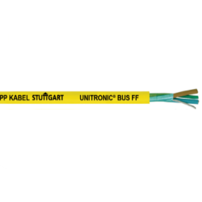 Cable UNITRONIC BUS FF con cubierta amarilla y conductores expuestos