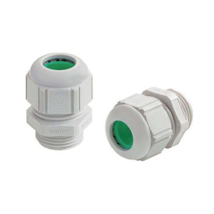 Prensacables ST-HF-M grises con insertos verdes