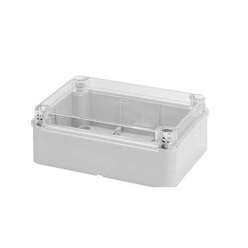Caja de derivación estancas con tapa transparente y bisagra – IP56