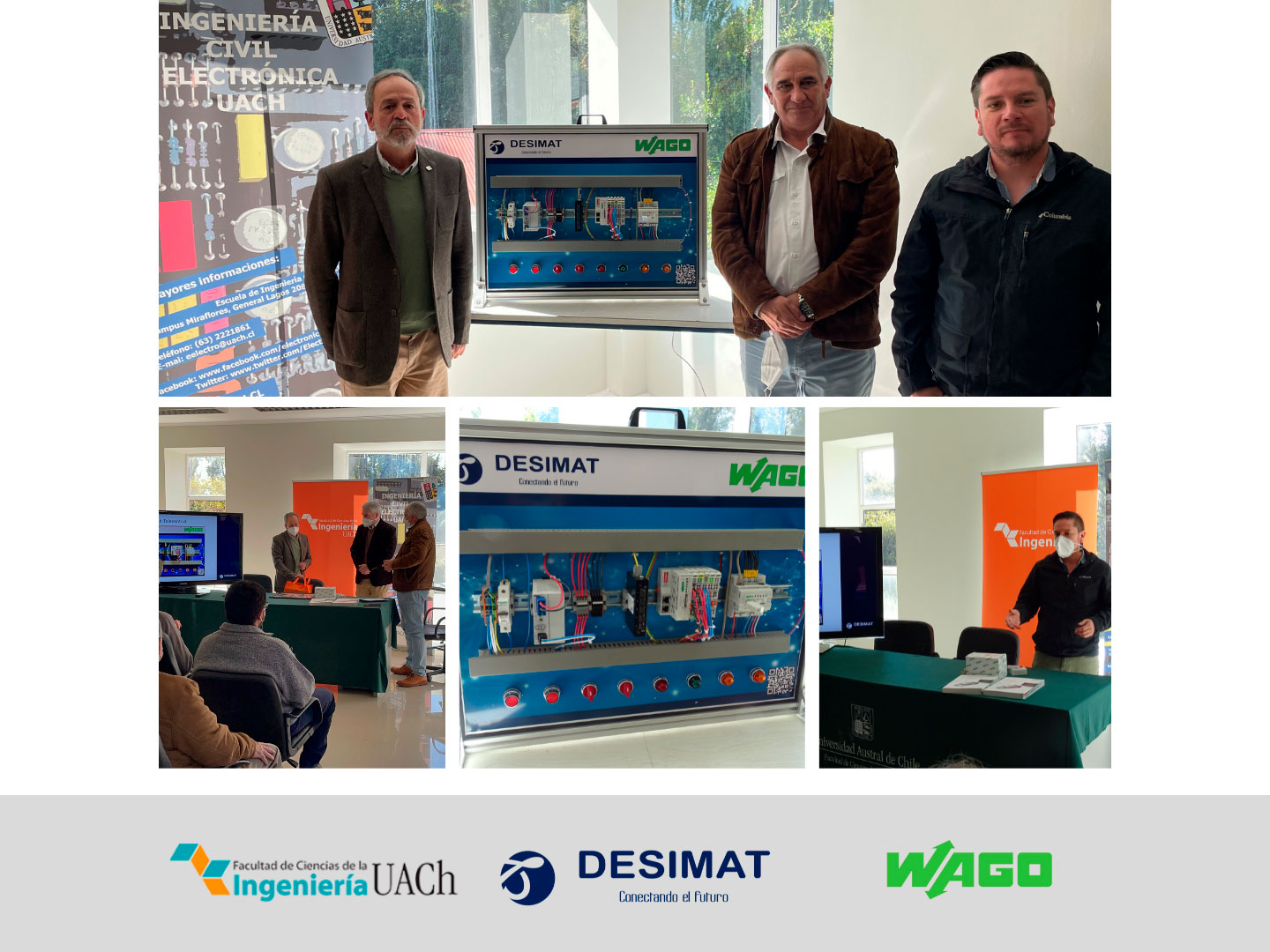 Desimat realizó una importante donación de equipos de telecontrol al laboratorio del Instituto de Electricidad y Electrónica de la UACh.